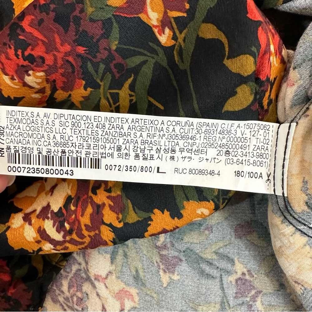 Zara Man Satin Floral Button Down Shirt - Picture 5 of 8
